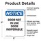 Signmission Door Not In Use Door Inoperable, 5 in W x Rectangle, Vinyl Decal OS-2PACK-NS-D-57-V-11514 - alternate 2